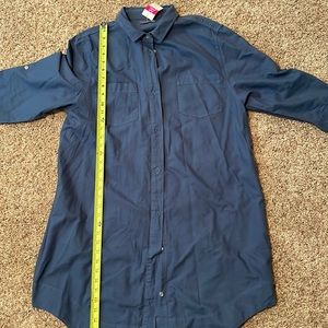 NWT fresh produce size XL navy shirt dress
